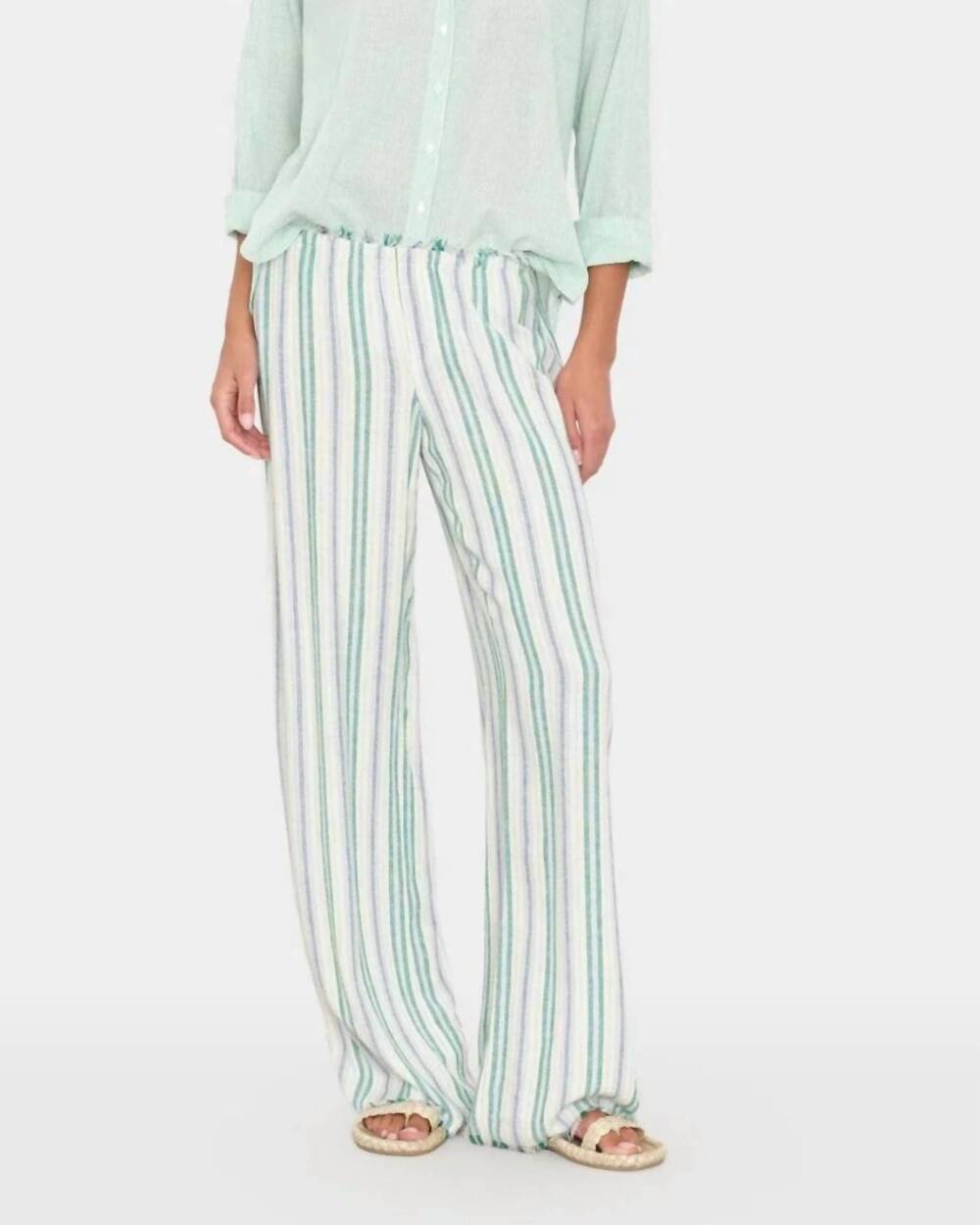 NEW XIRENA joseph pant in blue moss stripe